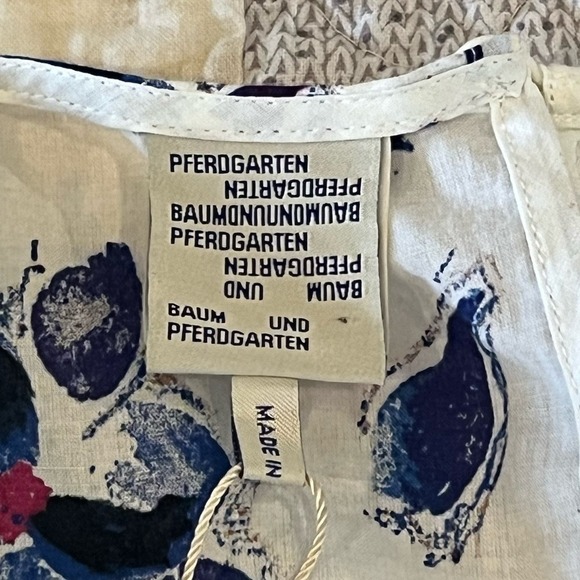 BAUM UND PFERDGARTEN MYNOWA FLORAL SMOCKED ORGANIC COTTON TOP WOMEN'S 40 US XS - Picture 12 of 16